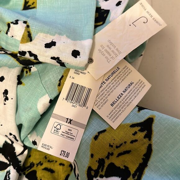 NEW jones New York women’s Linen floral one button light jacket size 1X - Picture 8 of 10